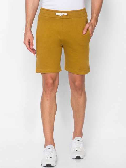 

Smugglerz Men Mustard Yellow Regular Pure Cotton Shorts