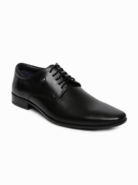 

Louis Philippe Men Black Textured Genuine Leather Derby Shoes