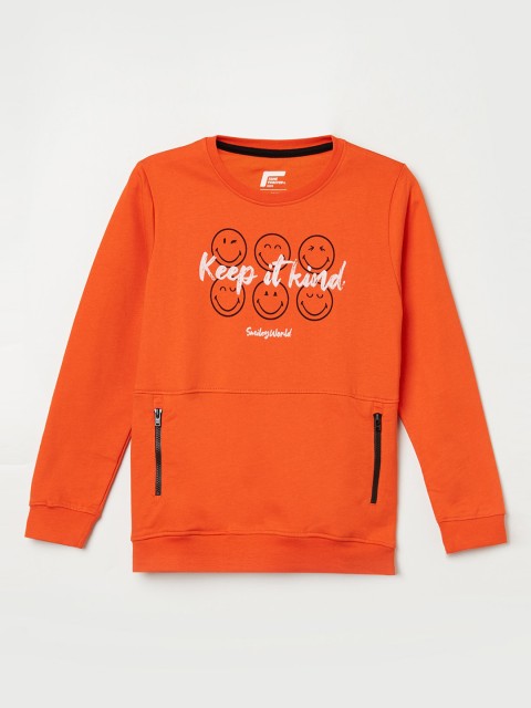 

Fame Forever by Lifestyle Boys Red & White Printed Sweatshirt