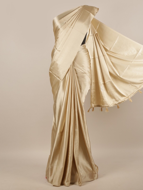

Pothys Cream-Coloured Satin Saree