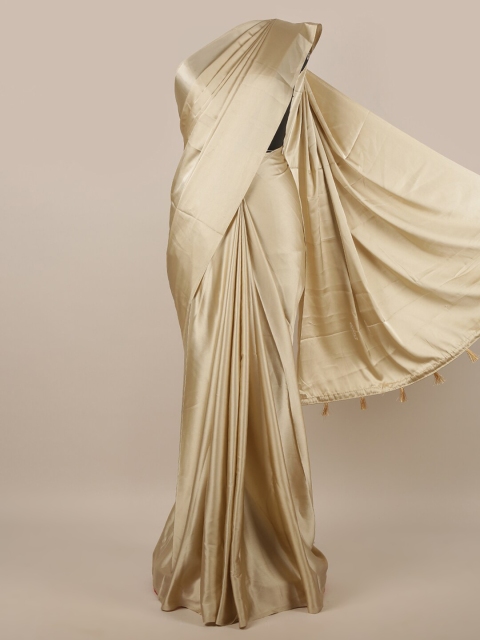 

Pothys Cream-Coloured Satin Saree