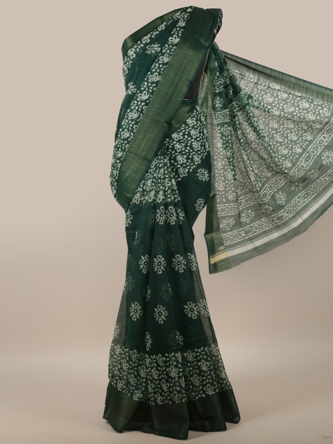 

Pothys Green & White Floral Saree