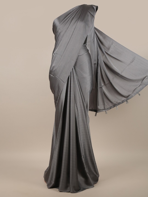 

Pothys Grey Satin Striped Saree