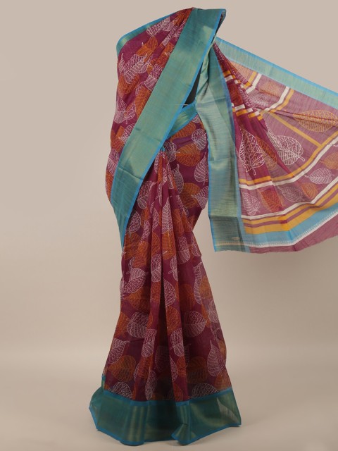 

Pothys Purple & Blue Printed Saree