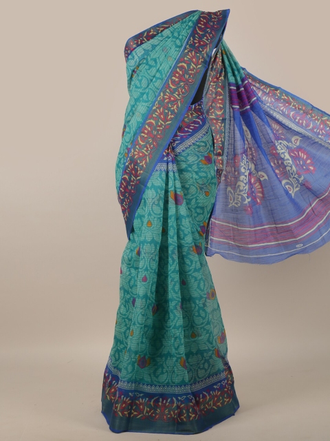 

Pothys Sea Green & Blue Paisley Saree