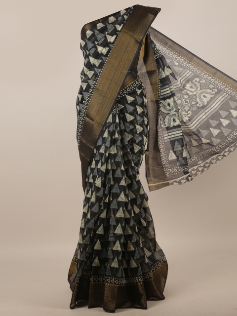 

Pothys Black & White Zari Saree