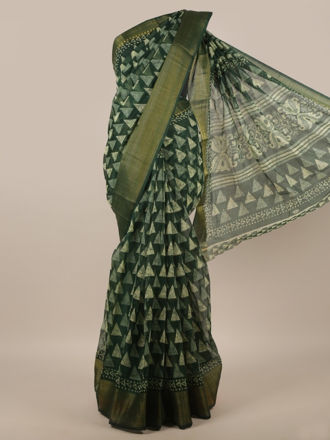 

Pothys Green Batik Saree
