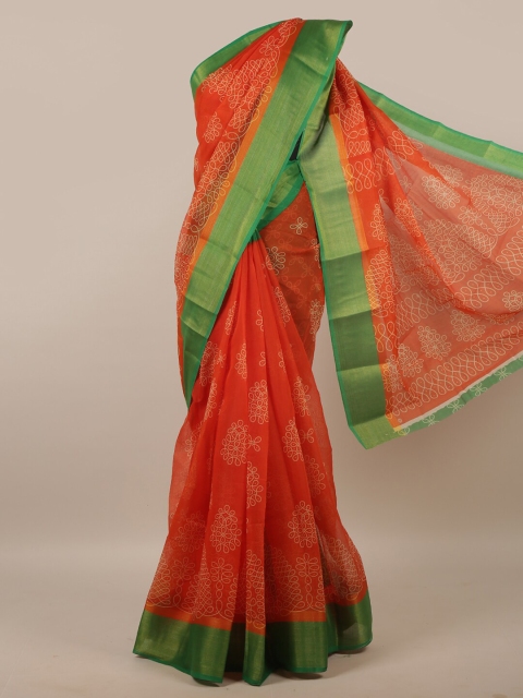 

Pothys Orange Ethnic Motifs Zari Saree
