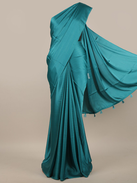 

Pothys Blue Striped Satin Saree