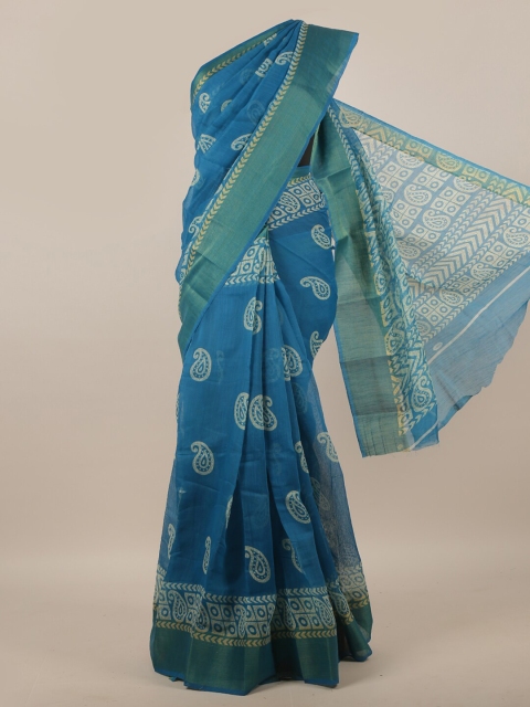 

Pothys Blue & White Ethnic Motifs Zari Saree