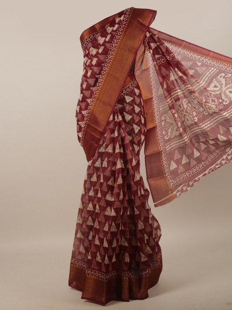 

Pothys Maroon & Beige Zari Saree