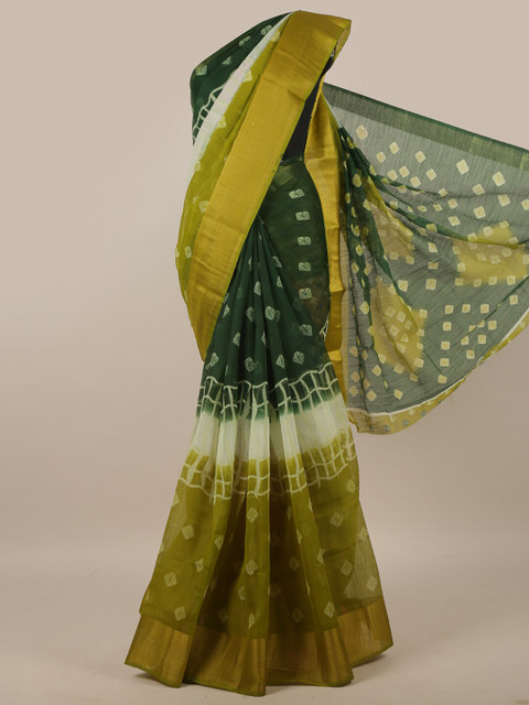 

Pothys Multicoloured Bandhani Printed Zari Saree, Multi