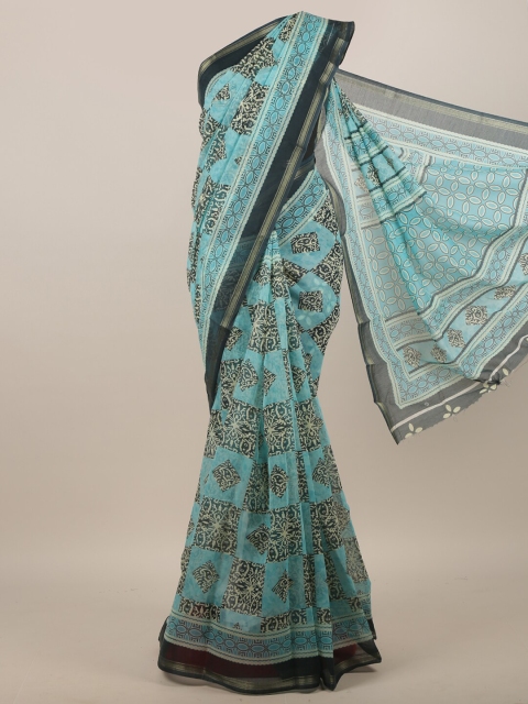

Pothys Blue Ethnic Motifs Saree