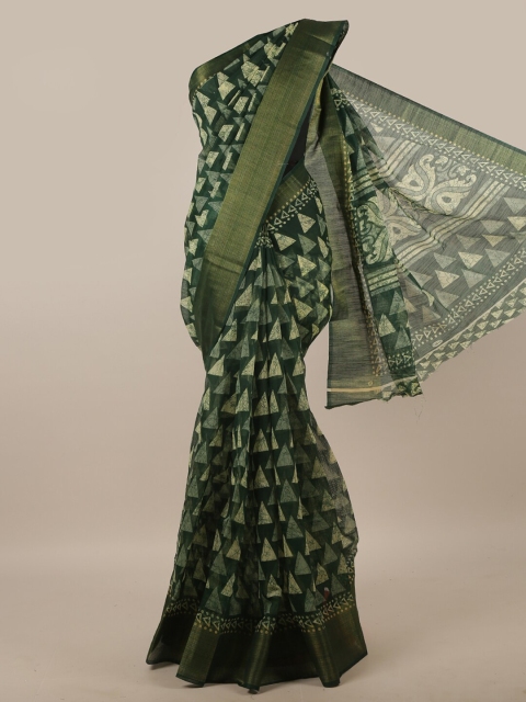 

Pothys Green & Gold Zari Saree