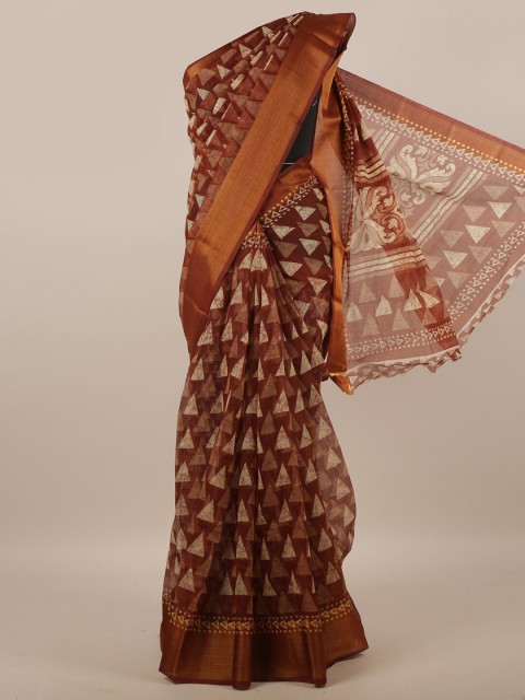 

Pothys Brown & Off White Zari Saree