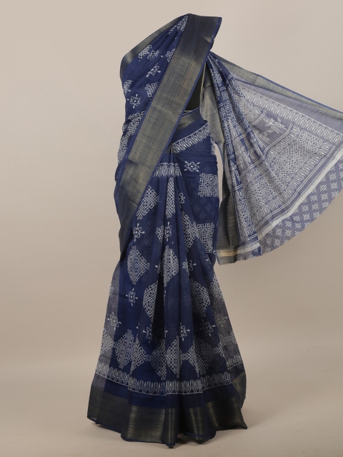 

Pothys Blue Ethnic Motifs Saree