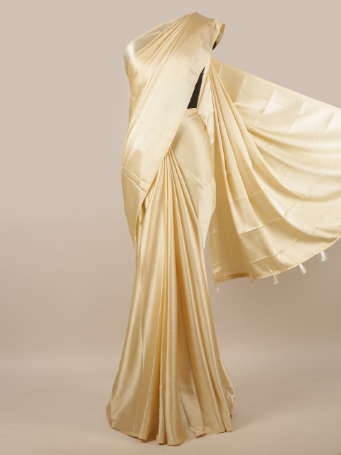 

Pothys Cream-Coloured Satin Saree