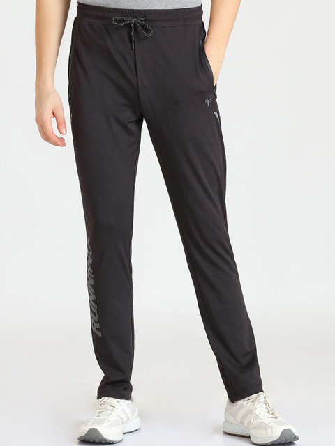 

POKER ACTIVE Men Black Graphic Printed Track Pants