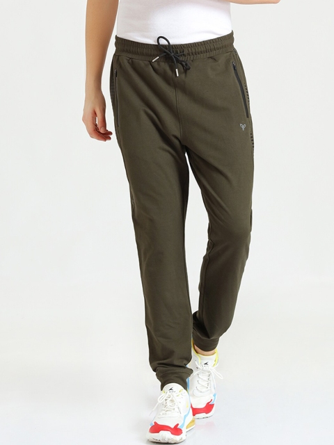 

Poker Active Men Olive Green Solid Regular Fit Track Pant