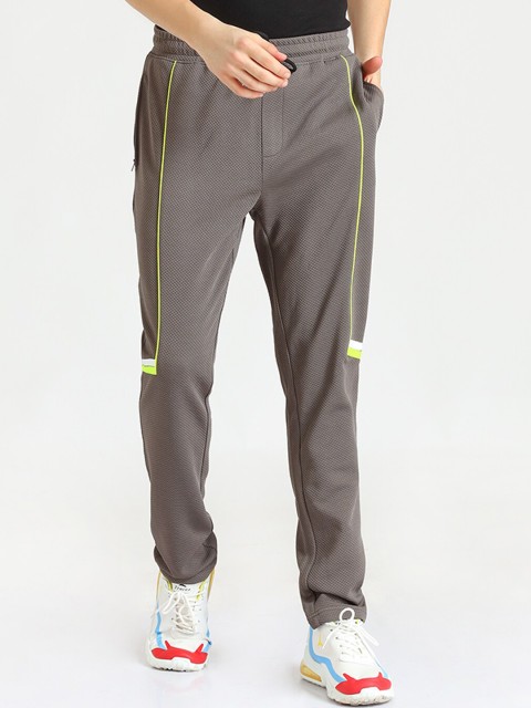 

POKER ACTIVE Men Grey Self Designed Track Pants