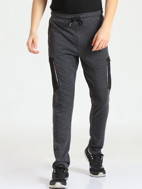

POKER ACTIVE Men Charcoal Grey Printed Regular Fit Track Pant