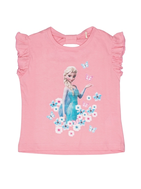 

Disney Girls Pink Graphic Printed Pure Cotton T-shirt