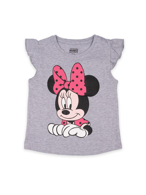 

Disney Girls Grey Minnie Mouse Printed T-shirt