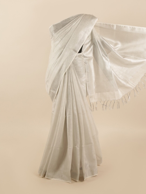 

Pothys Grey Zari Linen Blend Saree