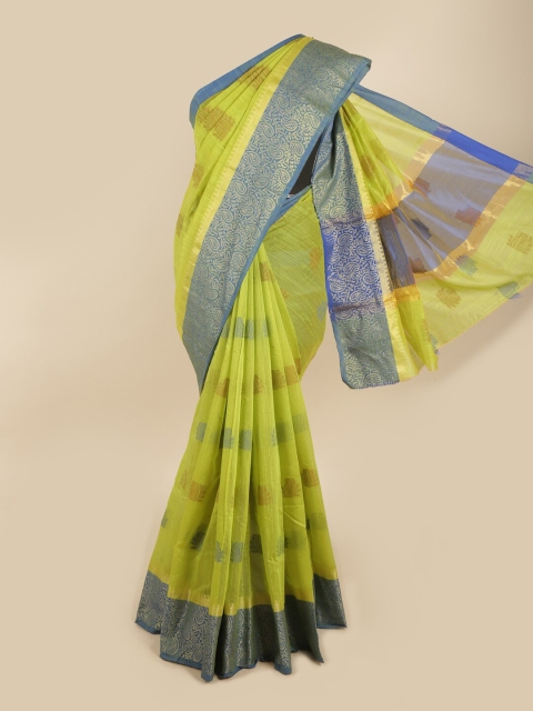 

Pothys Green & Blue Woven Design Zari Saree