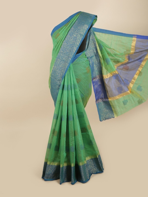 

Pothys Green & Blue Ethnic Motifs Saree