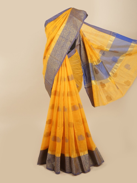 

Pothys Yellow & Blue Woven Design Saree