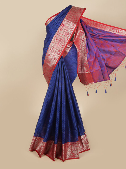 

Pothys Blue & Red Woven Design Zari Art Silk Saree