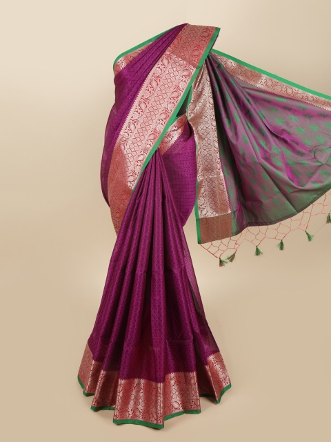 

Pothys Magenta & Green Woven Design Zari Art Silk Saree
