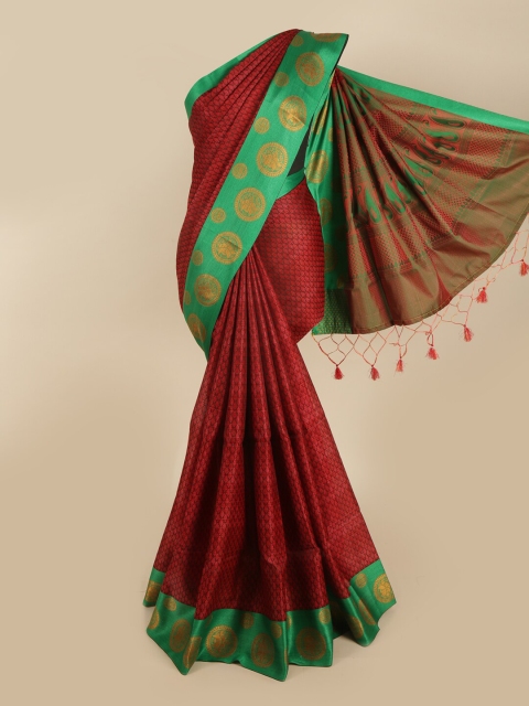 

Pothys Maroon & Green Woven Design Art Silk Saree