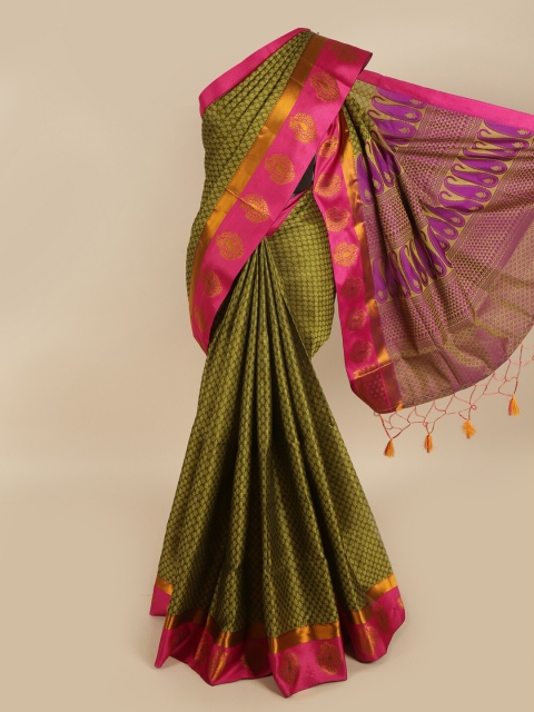 

Pothys Green & Pink Ethnic Motifs Zari Art Silk Saree