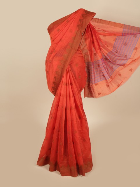 

Pothys Orange & Brown Ethnic Motifs Saree