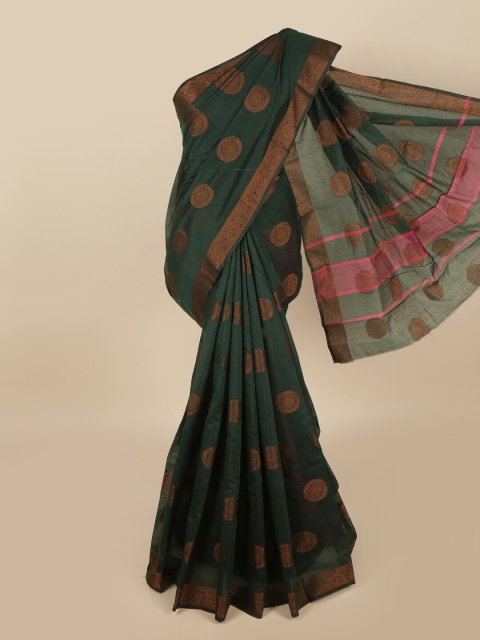 

Pothys Green & Magenta Woven Design Saree