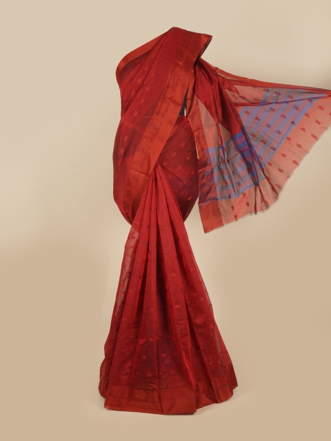 

Pothys Red & Blue Woven Design Saree