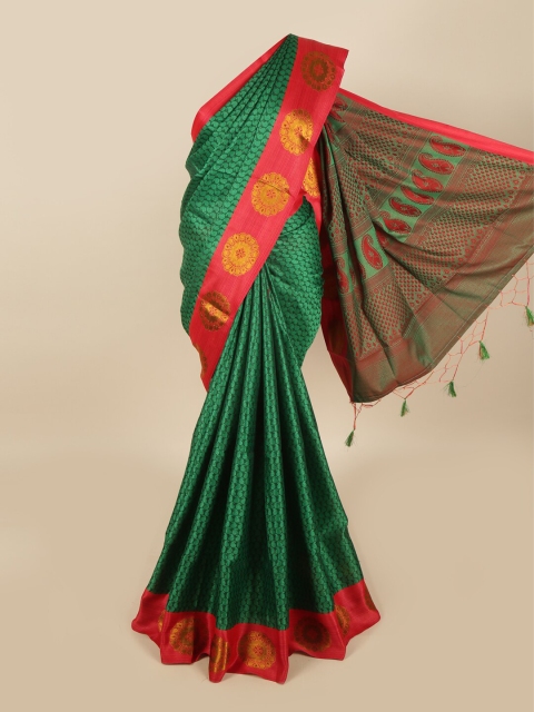 

Pothys Green & Red Woven Design Art Silk Saree