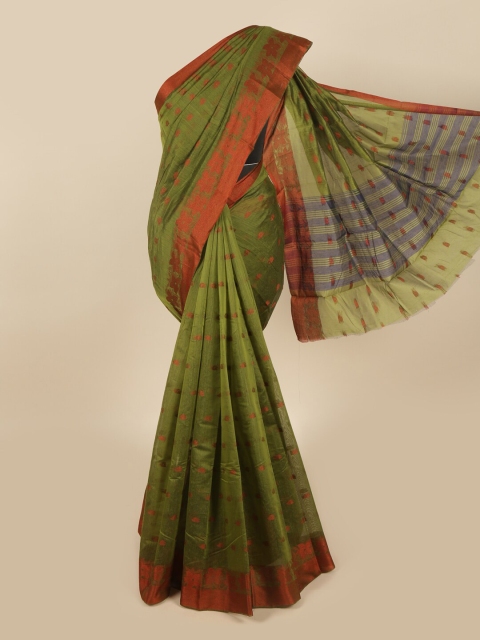 

Pothys Women Green & Brown Woven Designed Cotton Blend Saree