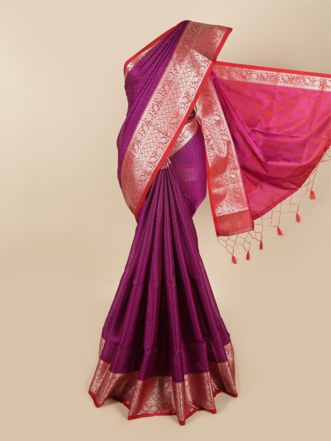 

Pothys Purple & Red Woven Design Zari Art Silk Saree