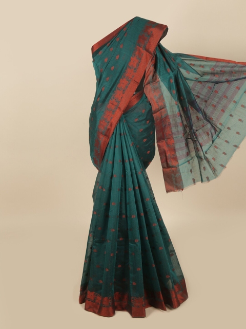 

Pothys Green & Brown Woven Design Saree