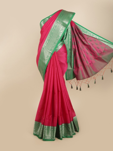 

Pothys Pink & Green Woven Design Art Silk Saree