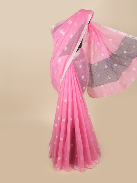 

Pothys Pink & Silver-Coloured Ethnic Motifs Saree