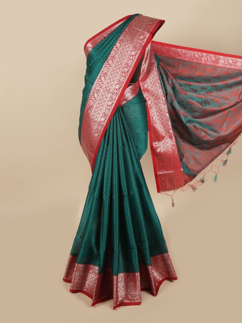 

Pothys Green & Red Floral Zari Art Silk Saree