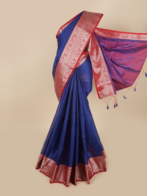 

Pothys Blue & Red Woven Design Zari Art Silk Saree