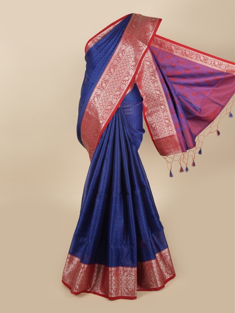 

Pothys Blue & Red Woven Design Zari Art Silk Saree