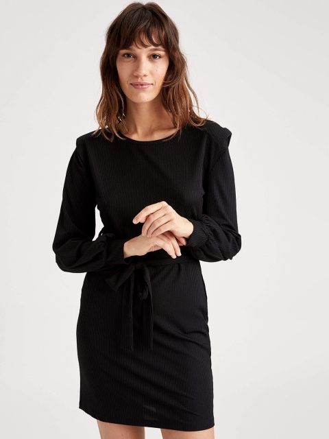 

DeFacto Women Black Striped Bodycon Dress