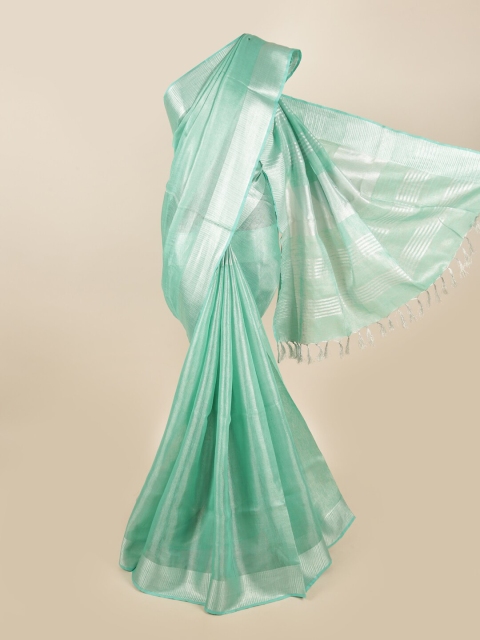 

Pothys Green Woven Designed Linen Blend Saree
