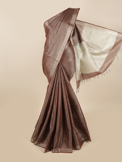

Pothys Brown Linen Blend Saree